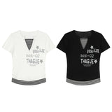 Barrel Stripe Layered Short Sleeve 231216105