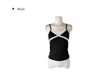 Menly Lace V-neck Ribbed Sleeveless