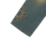 [ULKIN] MUGUNG Applique Washed Denim Pants_Indigo