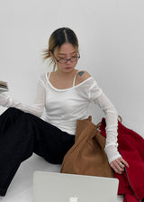 [MADE] ウィスピーテンセルバックレスユニクロ長袖Tシャツ