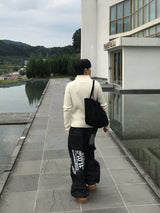 Rib Line Muscle Fit Zip-Up Knit