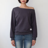 ChaCha One Shoulder Sweatshirts Charcoal