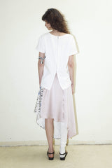 That's neat – irregular hem pink leopard-print paneled asymmetrical skirt (Pink)