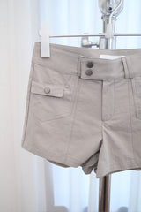 ダブルボタン コットンショーツ (Beige/2size)