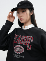 classic applique loose fit mtm - black       