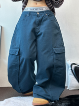 オーバービッグカーゴバルーンコットンパンツ🤎🩵2カラー
