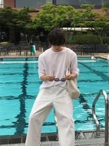 LMN エアリーSTリネンワイドパンツ (3 colors)
