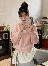 #Pure Basic V-neck Loose Fit Knit (3color)