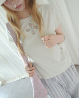 BLOOM CUT-OUT SHORT SLEEVE T-SHIRT