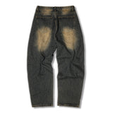 Usual Balloon Front Cut Denim Pants - 4COLOR