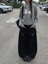 Flick Check Wide Cotton Balloon Pants