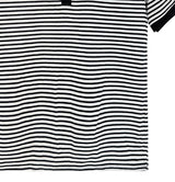 Yushi ストライプヘンリーネック半袖Tシャツ