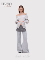 Gradient Off-Shoulder Zip-Up (TOP)