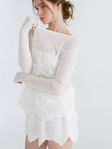 PAISLEY SEE-THROUGH SHORTS / IVORY