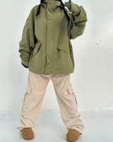 (UNISEX) ビッグフードクリンクルビッグポケットビッグフードフェルドジャンパー - 2 カラー