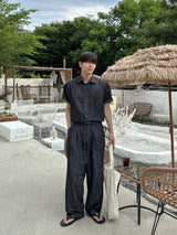 Olin linen indigo half shirts
