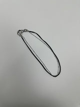 No.1184 leather & steel necklace