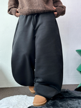 FLEECE-PICKABLE ❤‍🔥M-XL❤BASIC WIDE LONG PANTS UNISEX🖤🩶2COLOR