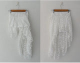 レースコサージュアンバランススカート (WHITE, BEIGE 2COLORS!)