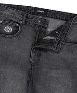 BACK LOGO WASHED DENIM PANT