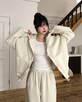 Tain Brushed Pigment Two-Way Zip-Up Hoodie