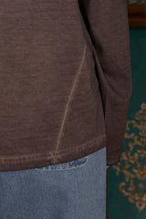 DYED ARGYLE LONG SLEEVE T SHIRT / BROWN