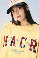 スターグリッドパッチワークカップルTシャツ