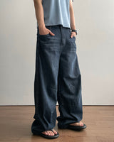 Mood Dark Blue Linen Pants