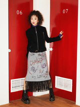 Suede stand-collar short leather jacket outerwear