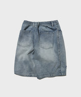Bleached Bermuda Pants (Light Blue)