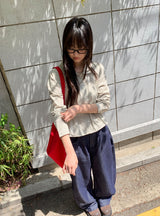 Maroon Side Button Wide Denim Pants