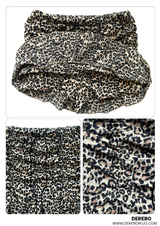 Shirring Leopard Banding Mini Skirt