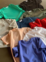[A-T0132] マッスルフィットポンチ半袖Tシャツ (9色)
