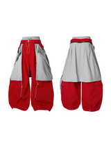 RELABEL Spatial Relations (Double Peaks) Double-Waistband Nylon Pleated Trousers Loose Curved-Leg Silhouette Casual Trousers