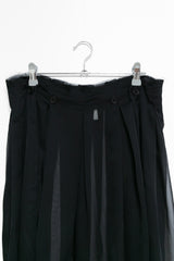 see-through cutting pleats skirt(3colors)