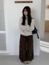 Lekin Color Matching One-Shoulder Knit