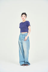 ワッペンステッチ半袖ミニTシャツ