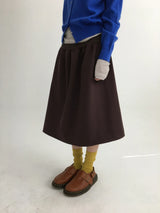 flap back pocket midi skirt (3color)