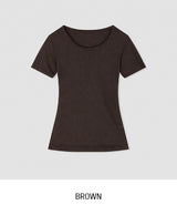 Sherbet Tencel See-Through Short Sleeve