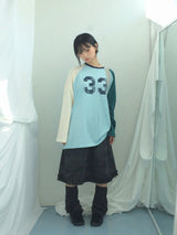 Number-printed color long sleeve