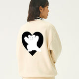 [UNISEX] ベアハートバックプリントマントゥマン