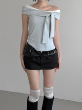 ケルンタイカラーオフショルダーノースリーブ
