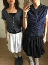 Layered Dot Hoodie Vest (2color)