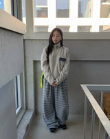Hael Check Anorak Fleece Sweatshirt