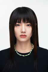 MP023 FRESHWATER PEARL WITH NATURAL STONE NECKLACE