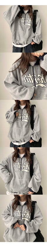 Z2 Tone Color Fleece Semi-Zipup