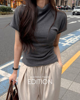 [MADE] Jal mock‑neck cap‑sleeve knit