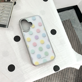 [MADE][Glossy Glass Silver Bumper Case] パステルドット