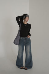[MADE] Roxy, damaged semi-flared denim pants