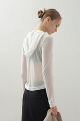 Mild Tencel Hoodie Top_White